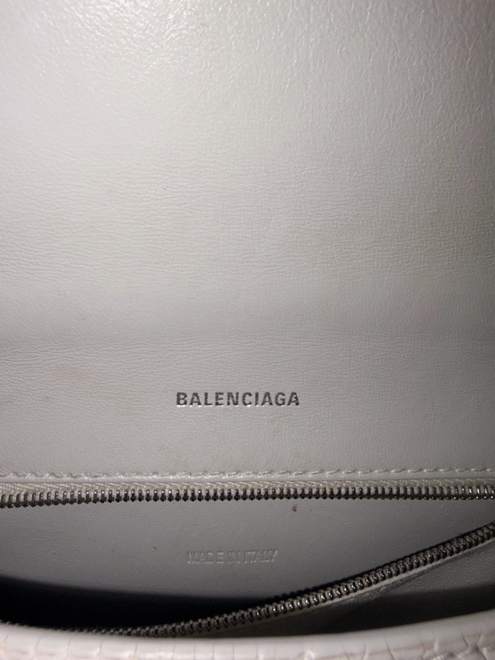 Balenciaga Cream Textured Hourglass Mini Top Handle Crossbody - Picture 7 of 13